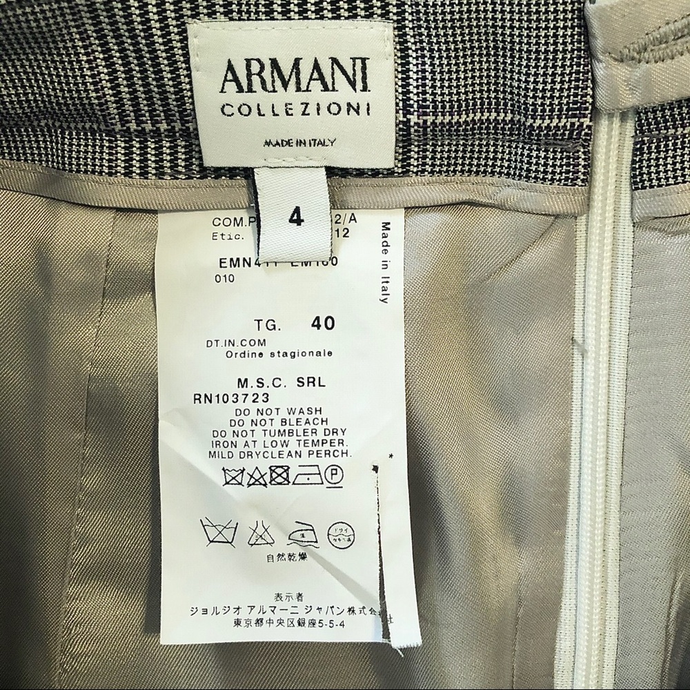 ARMANI Collezioni Wool Silk Microplaid Skirt - Picture 7 of 12